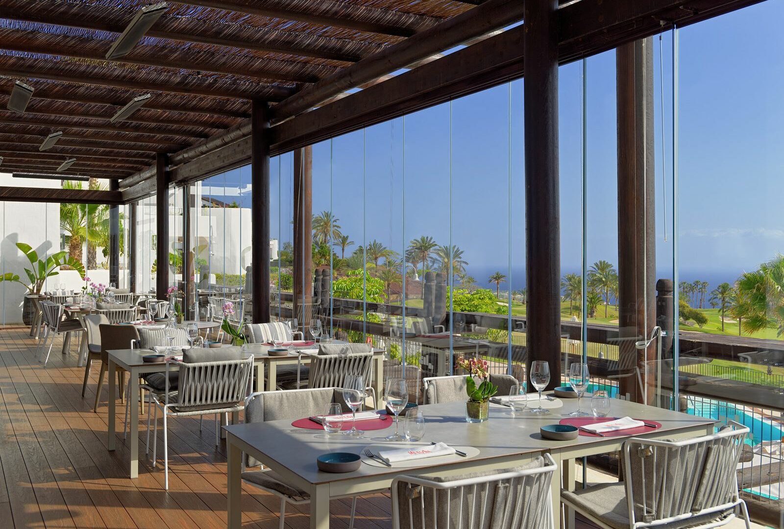 Melvin Restaurant Terrace views over the pool