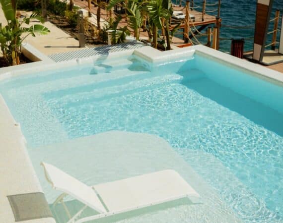 Lures pool beside the sea