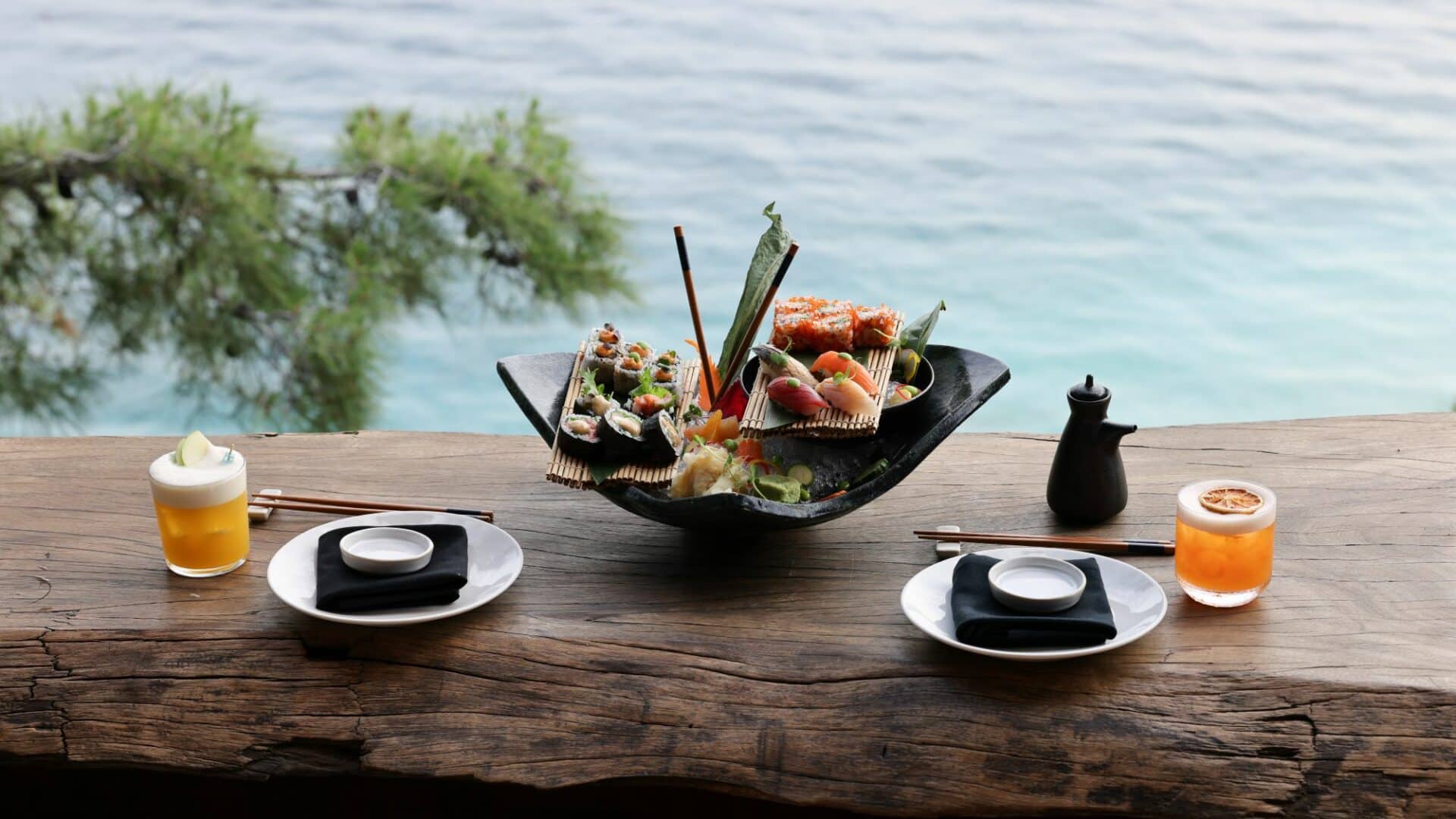 Asian cuisine with sea views