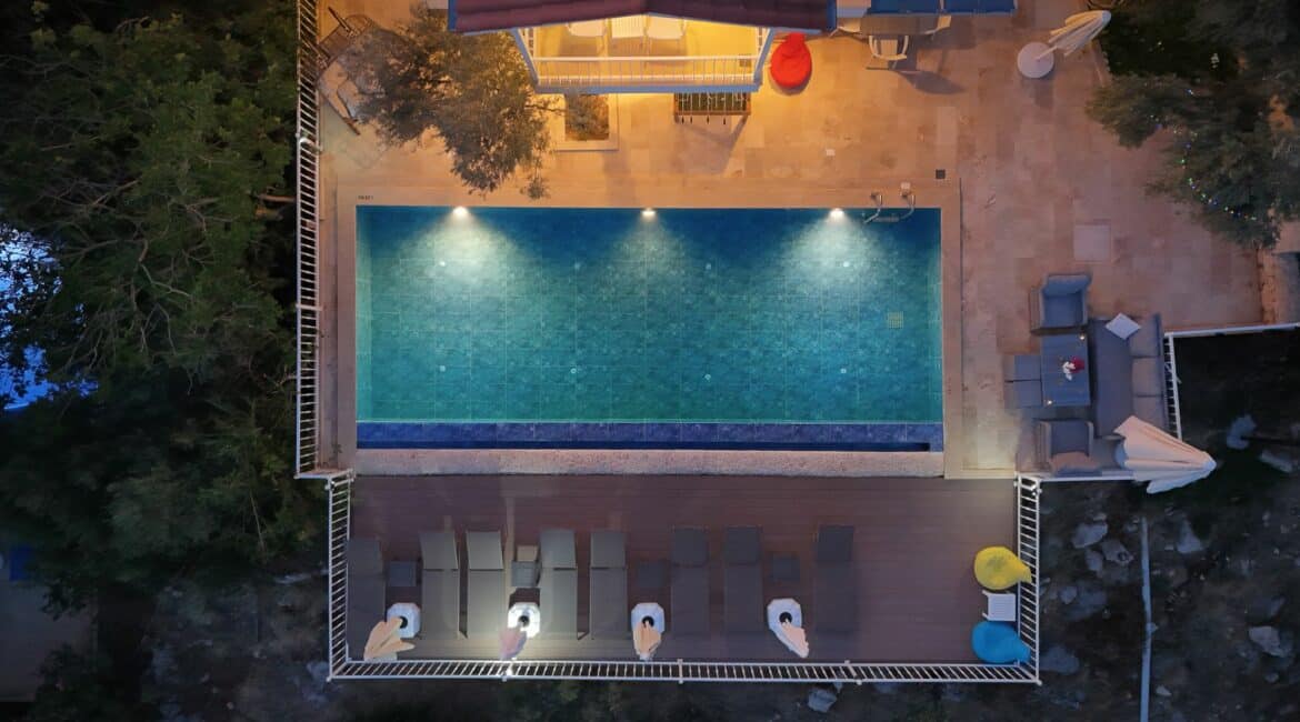 Villa Hermes pool at night