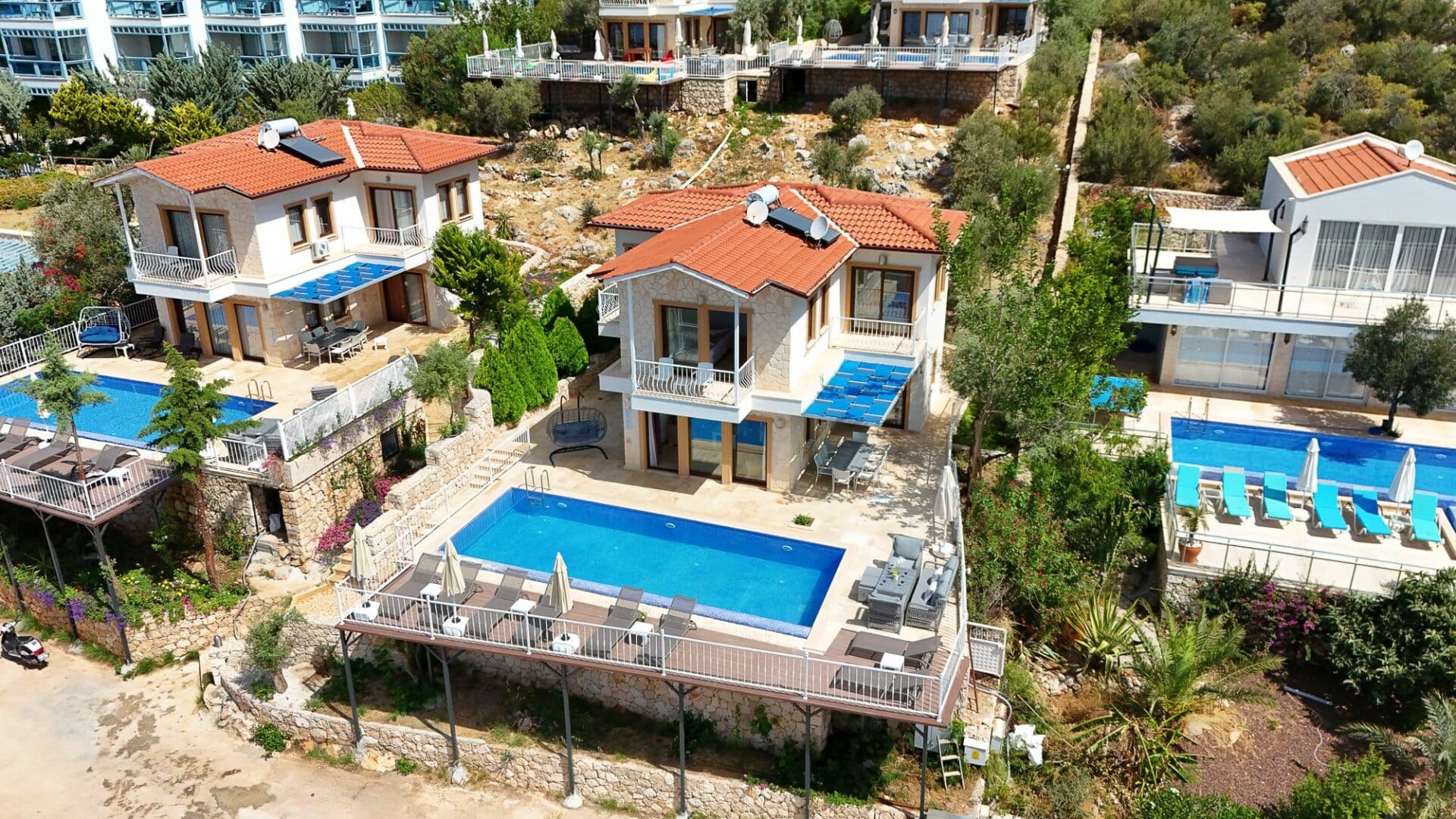 Villa Iris aerial in the sunshine