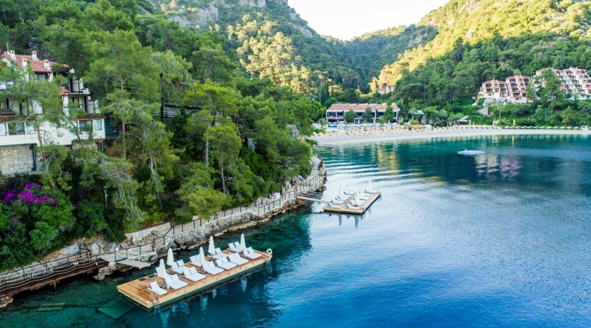 Hillside Beach Club floating pontoons and the main beach