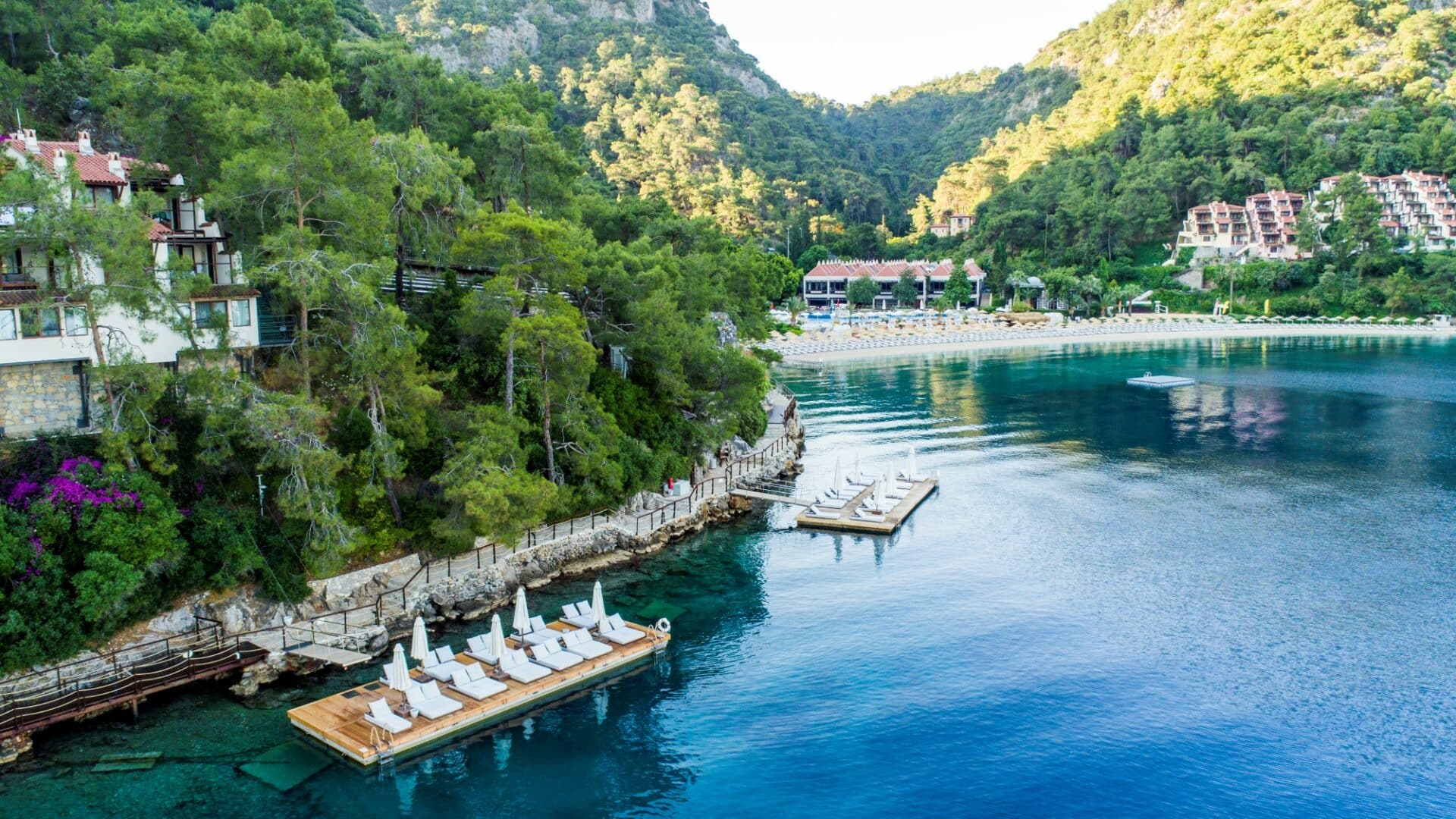 Hillside Beach Club floating pontoons and the main beach