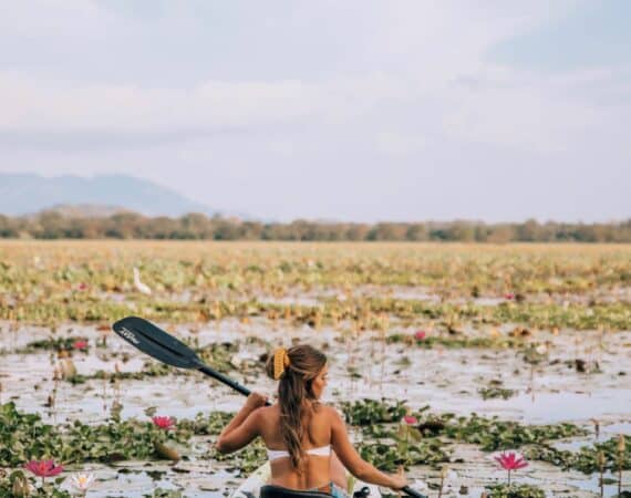 On-site kayaking experience at Uga Ulagalla, Sri Lanka – peaceful outdoor activity in the heart of the Cultural Triangle.