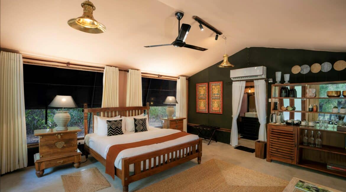Leopard Trails Plunge Pool Suites glamping luxe interiors