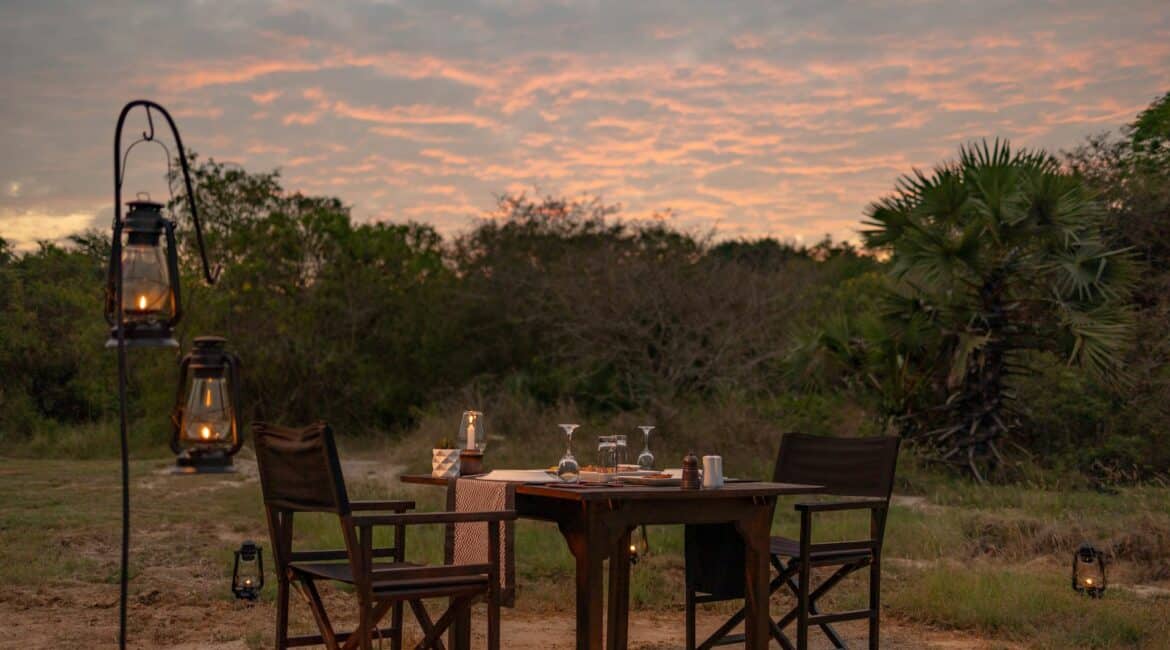 Leopard Trails Wilpattu Camp at sunset
