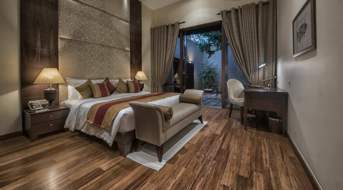 Luxury Park Suite bedroom at The Residence, Colombo, Sri Lanka – a serene blend of contemporary comfort and colonial charm in the heart of the city