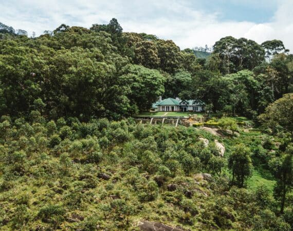 Thotalagala tea bungalow surrounded by misty hills and lush landscapes in Sri Lanka’s Hill Country