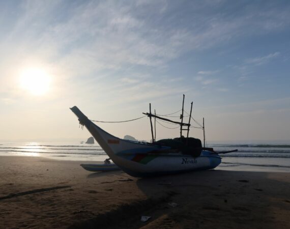 Weligama boats in the morning