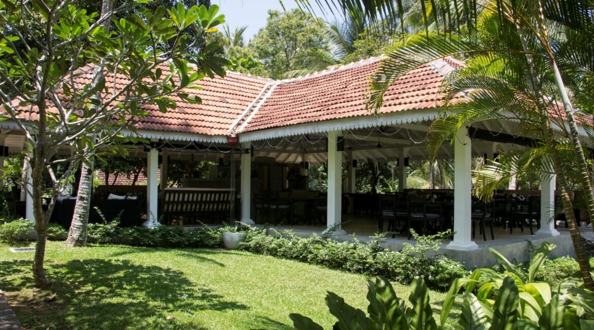 elegant Sri Lankan retreat with pool and palm trees