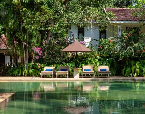 T-shaped swimming pool at Why House luxury boutique hotel Sri Lanka