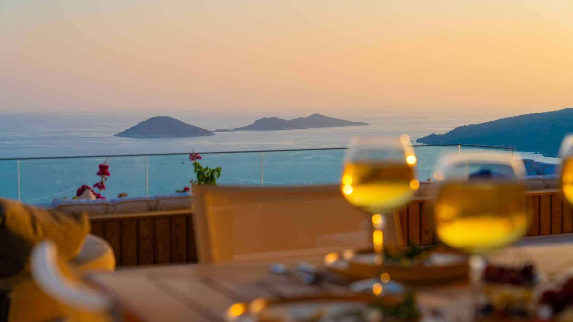 Villa Anatolia 2 Kalkan alfresco dining and sunset views