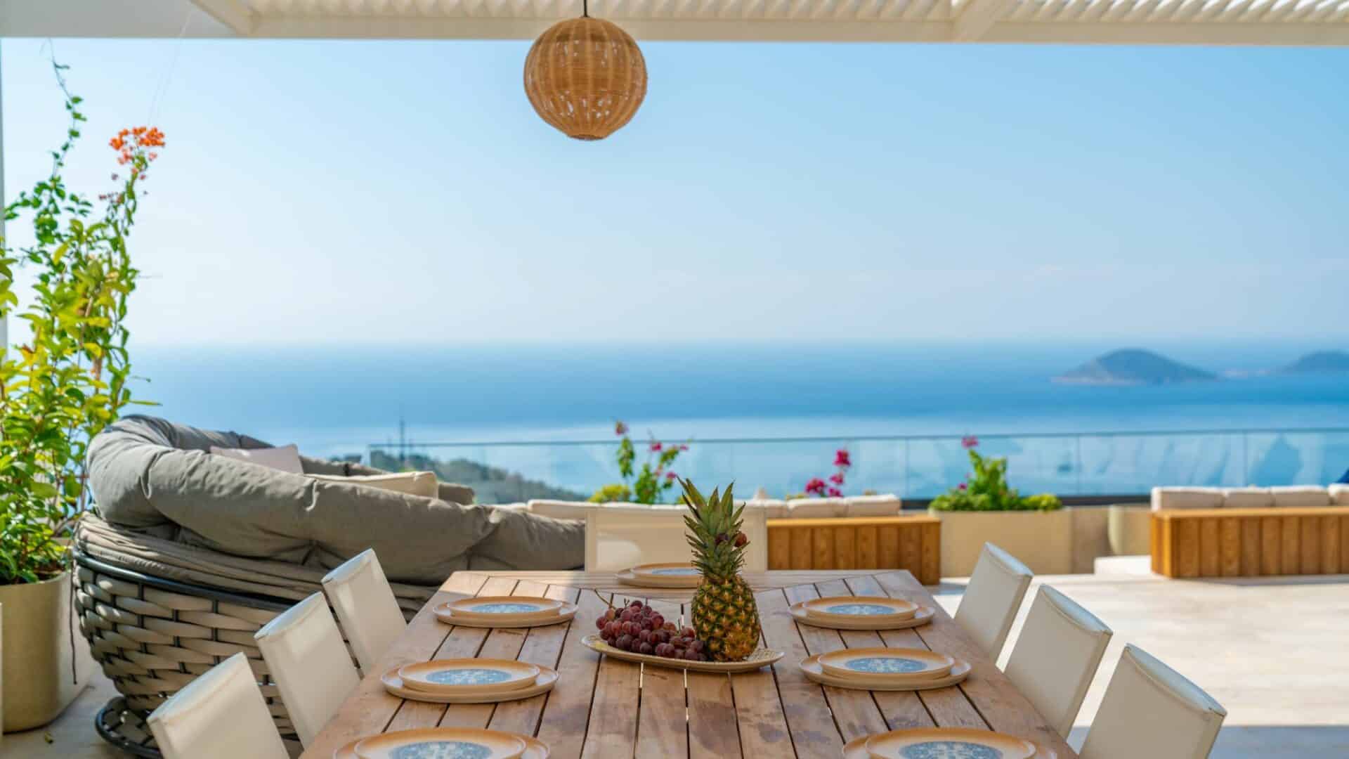 Villa Anatolia 2 Kalkan beautiful alfresco terraces for dining