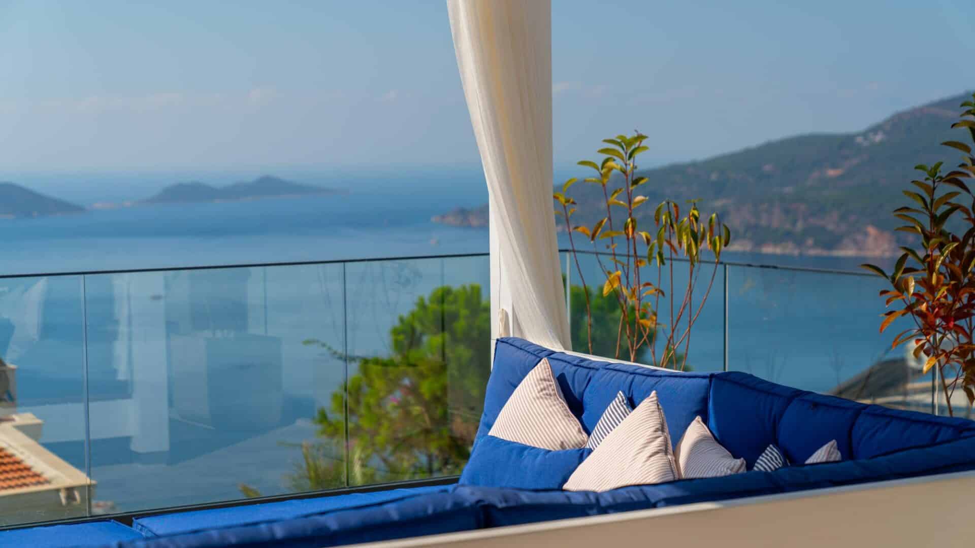 Villa Anatolia 2 Kalkan comfy sitting areas and stunning bay views