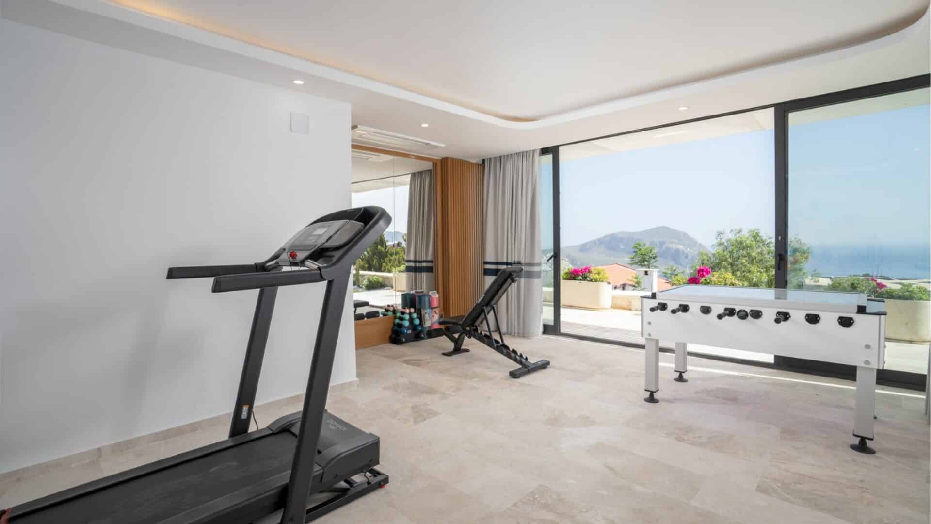 Villa Anatolia 3 Kalkan gym with sea views