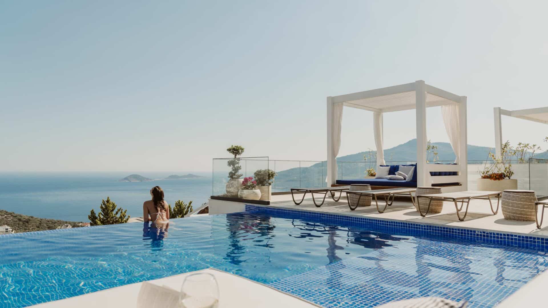 Villa Anatolia 3 Kalkan swimming pool and furnished terraces