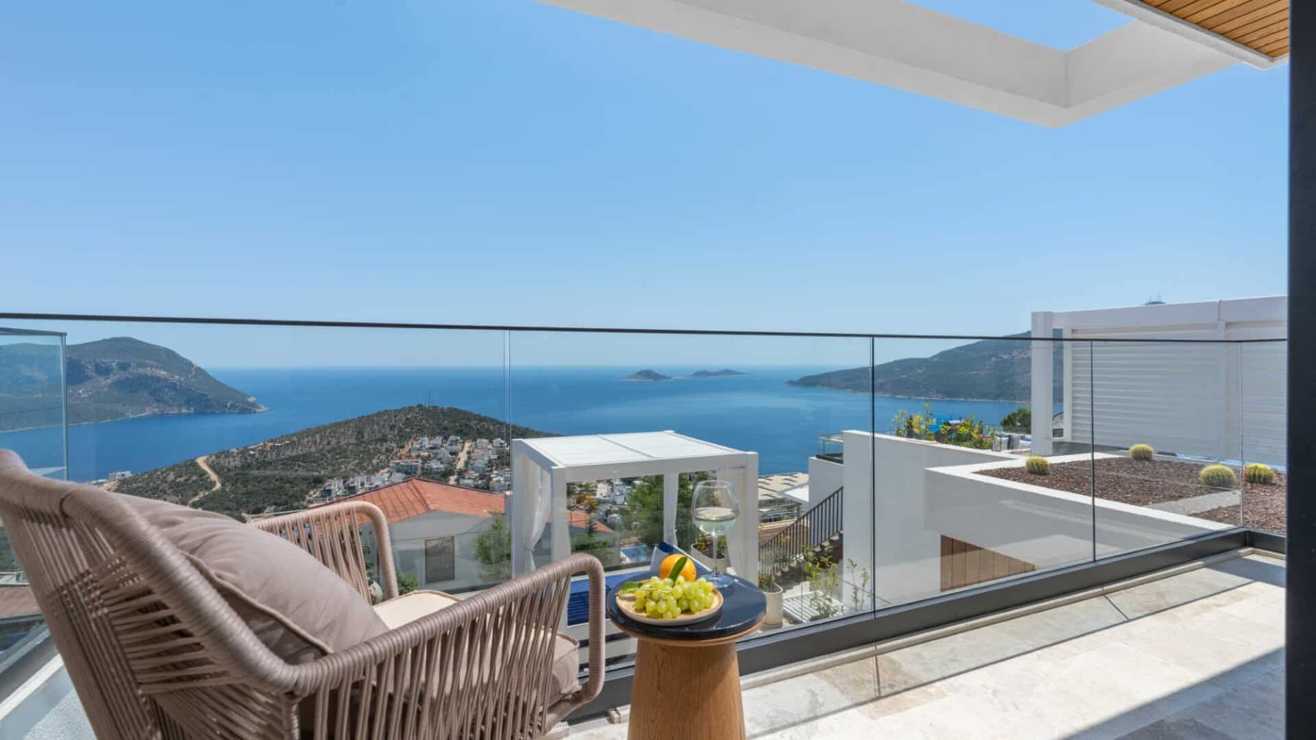 Villa Anatolia 4 Kalkan furnished balcony and sea views