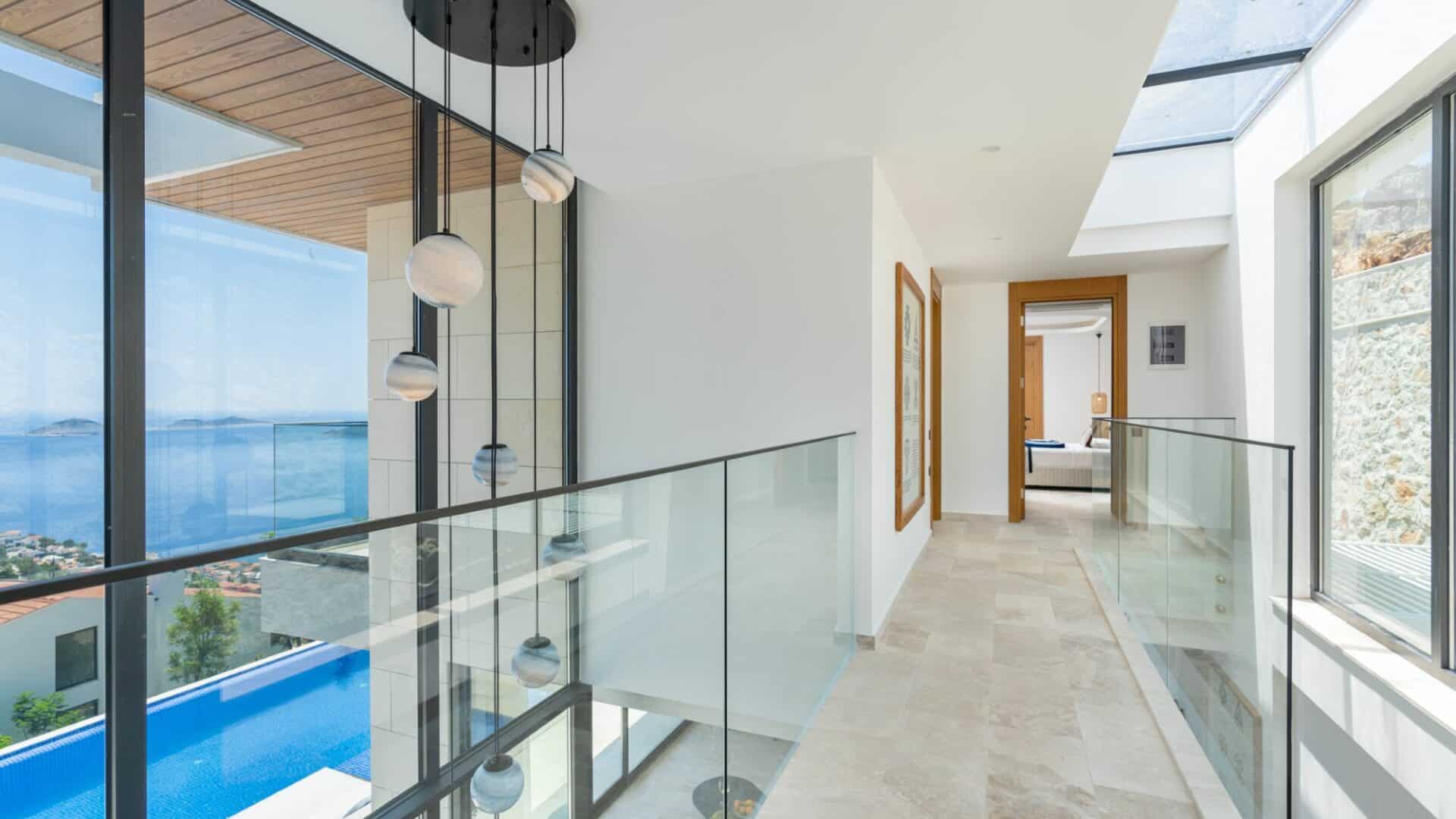 Villa Anatolia 4 Kalkan surrounding runway and floor to ceiling glass windows