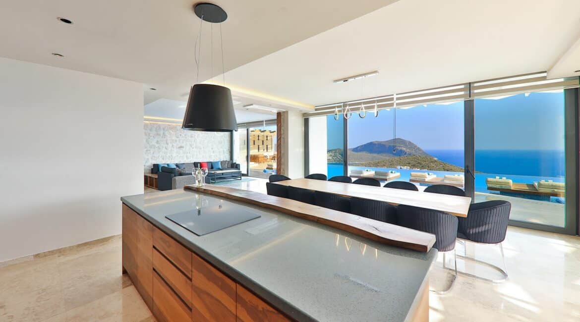 Villa Beverley Hills Kalkan open plan living spaces and stunning pool and sea views