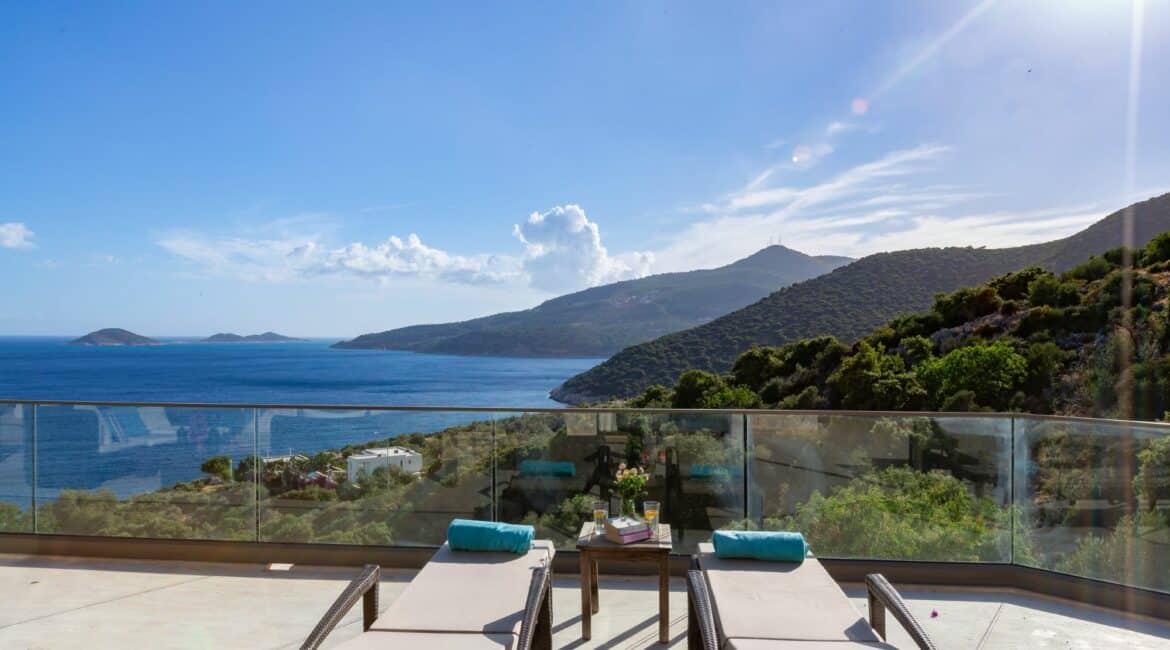 Villa Korsan Kalkan furnished alfresco bathing spaces