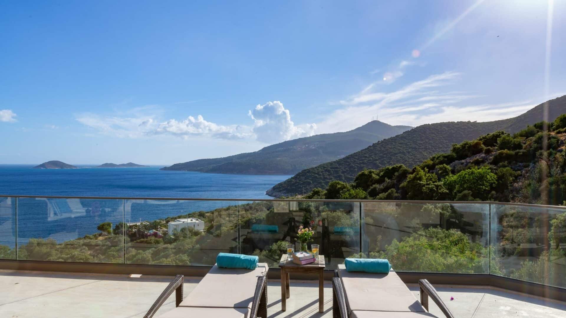 Villa Korsan Kalkan furnished alfresco bathing spaces