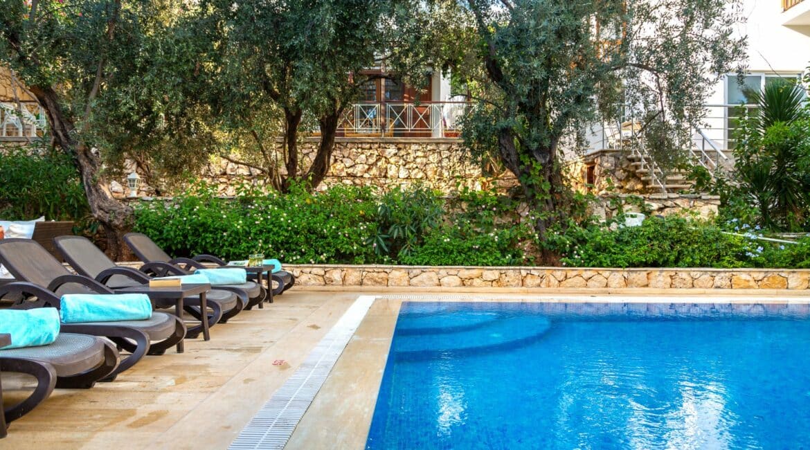 Villa Likya Kalkan Swimming Pool shaded areas