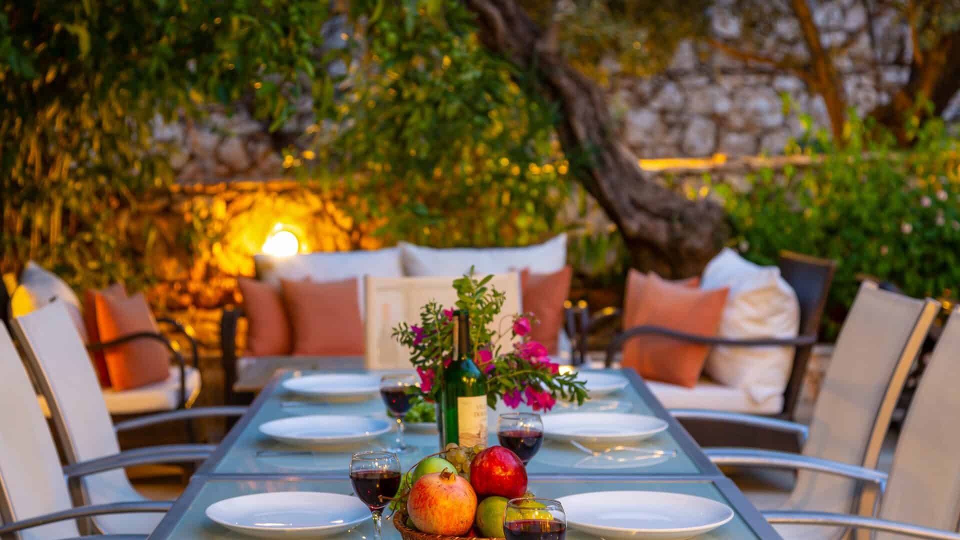 Villa Likya Kalkan alfresco dining setting