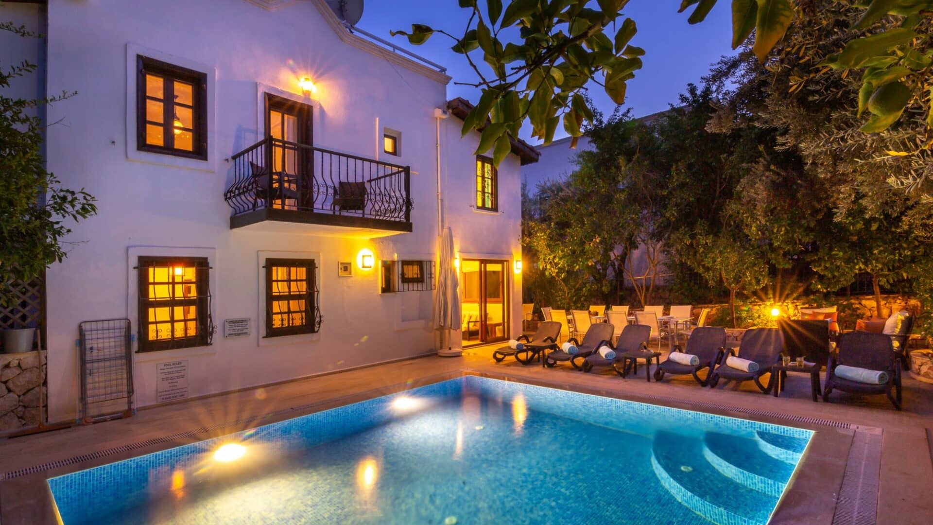 Villa Likya Kalkan by night