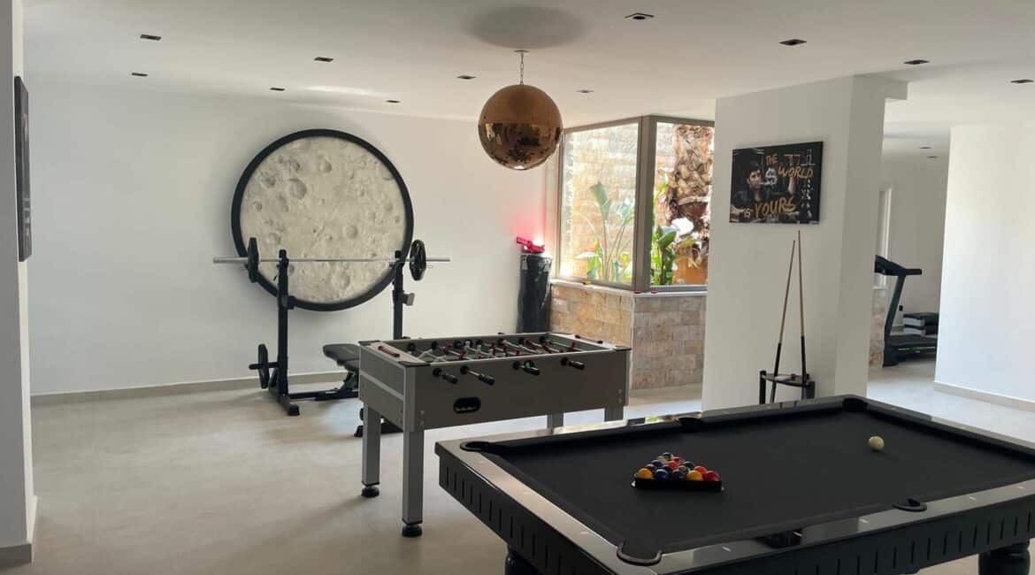 Villa Nobles Rox Kalkan basement area complete with games room and gym