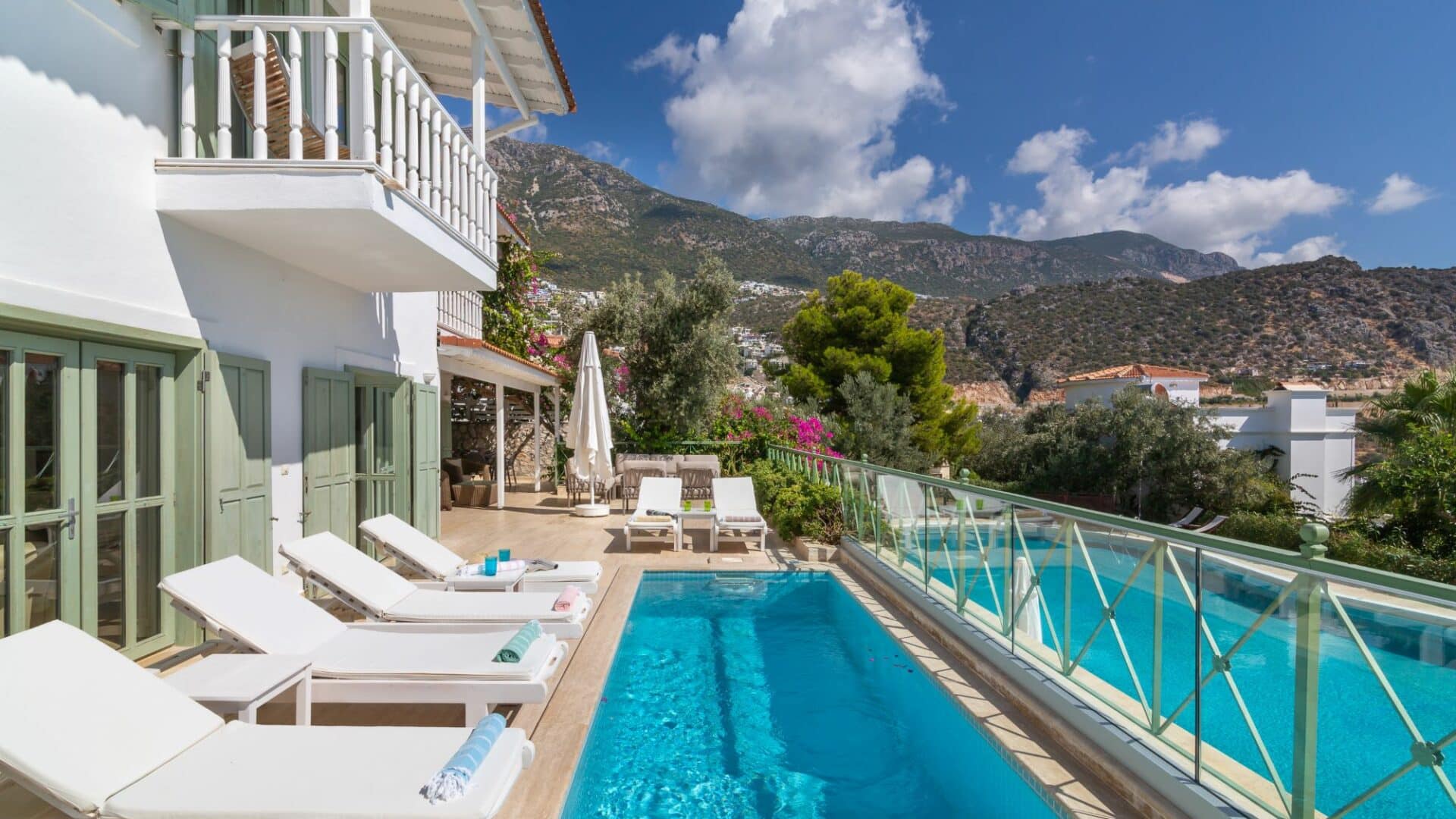 Yesil Ev Villa in Kalkan private pool and shared Likya Pool below