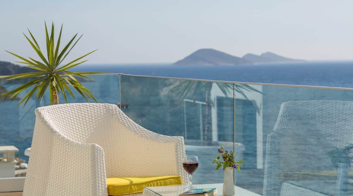 Villa Afsana Kalkan alfresco roof seating area and mediterranean sea views