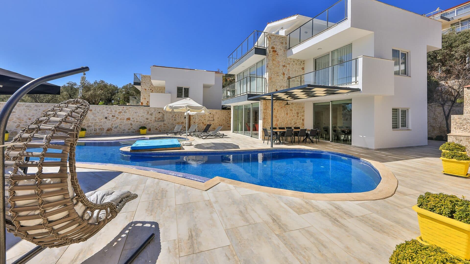 Villa Elia Kalkan large outside space and exterior of the villa