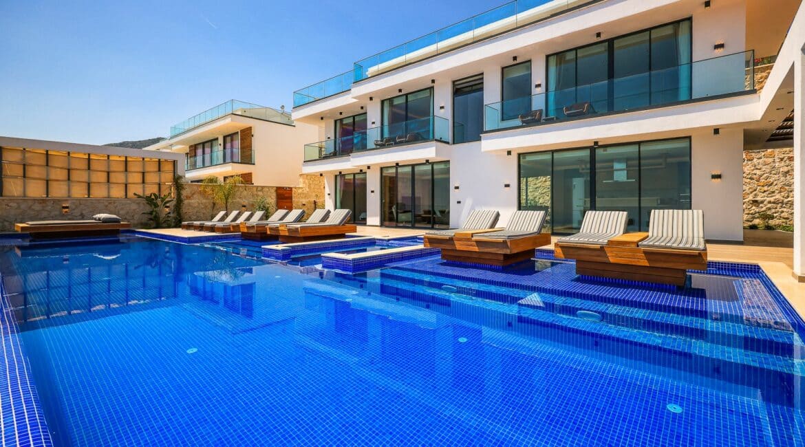 Villa Overseas Kalkan Turkey large swimming pool and external terraces