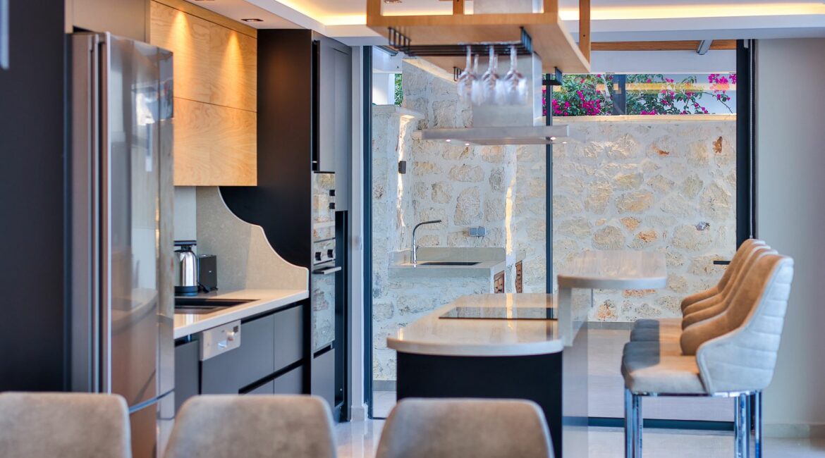 Villa Overseas Kalkan breakfast bar and contemporary interiors