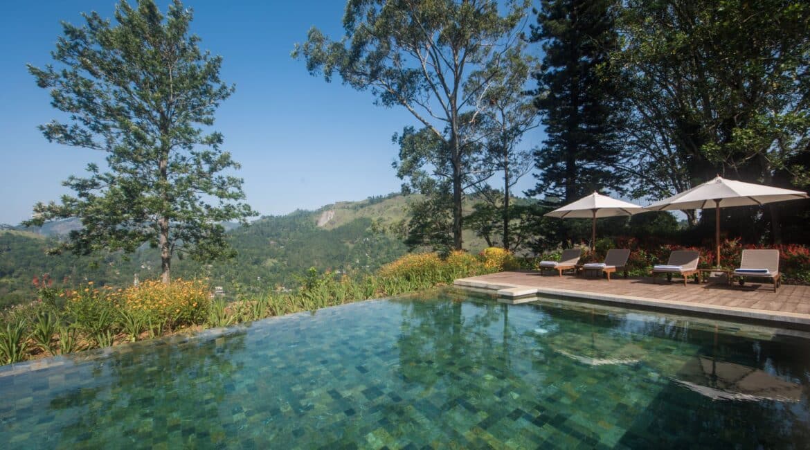 Nine Skies stunning swimming pool in the sunshine