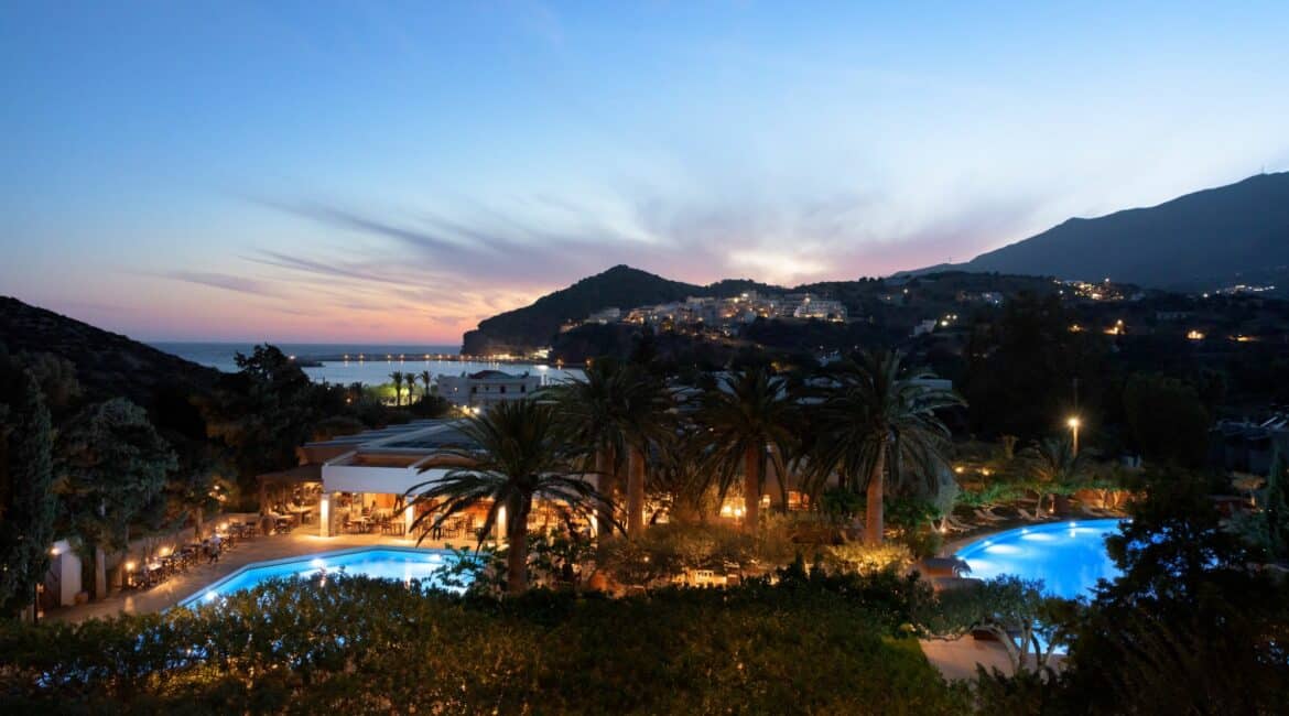 Paralos Irini Mare Agia Galini Crete bautiful setting sea views and dreamy pools