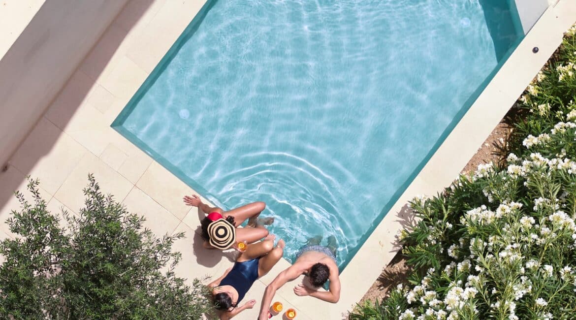 Paralos Irini Mare Agia Galini Crete beautiful peaceful pool surrounded by nature