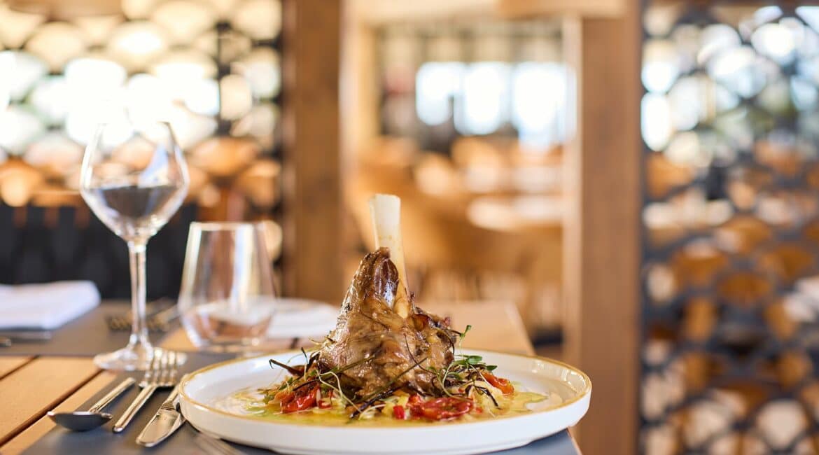 Paralos Kosta Alimia Beach Crete Greek Taverna Kalesma delicious lamb shank