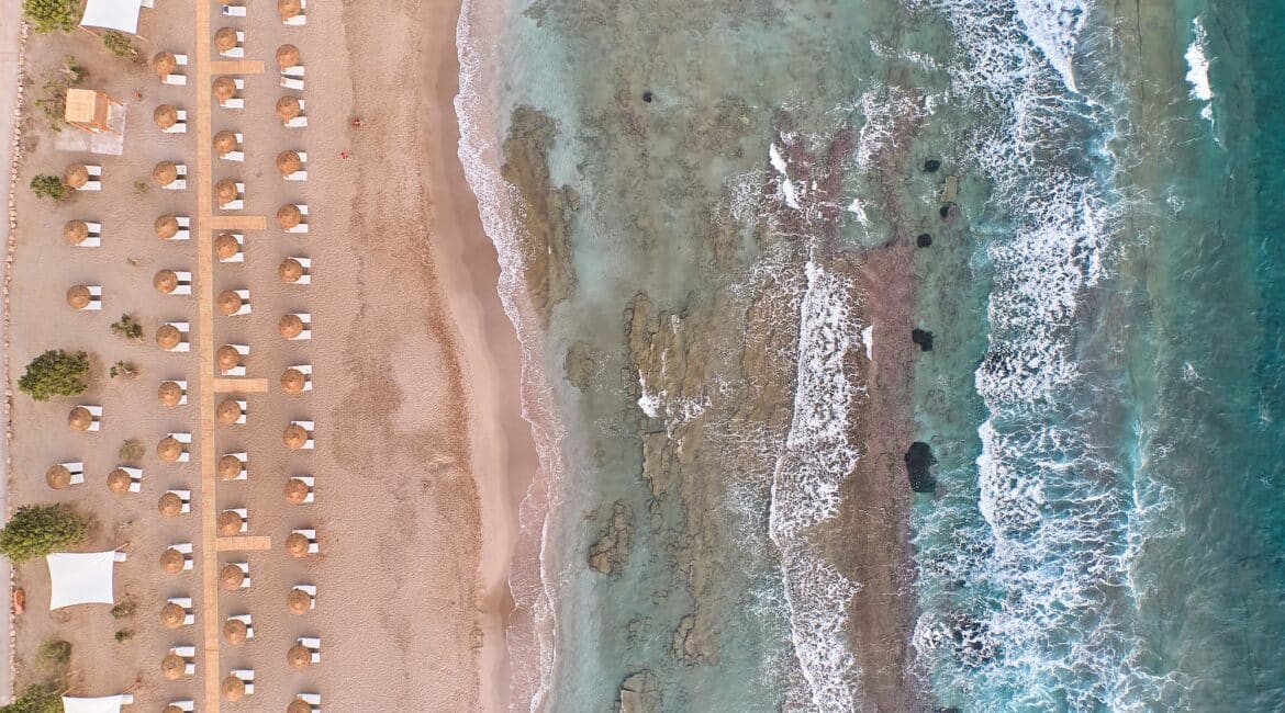 Paralos Kosta Alimia Beach Crete drone footage