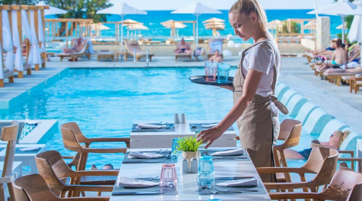 Paralos Lifestyle Beach Crete main restaurant and surrounding poolscapes
