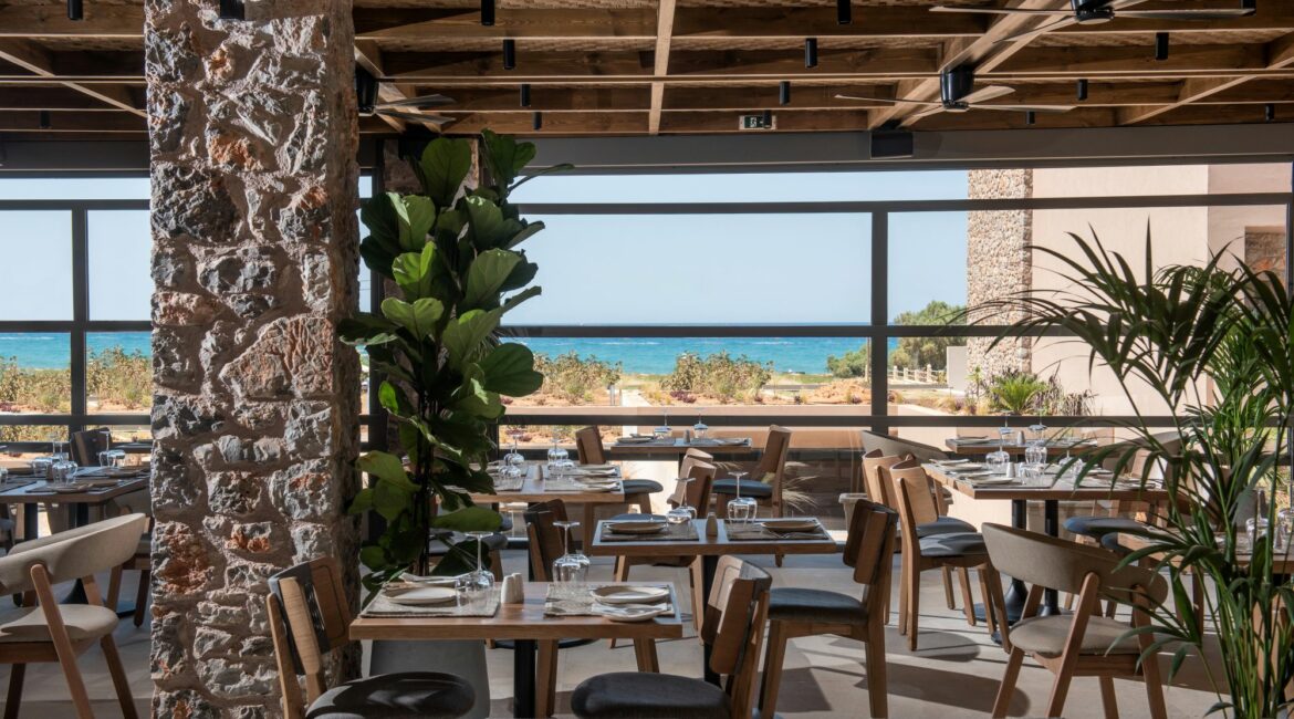 Paralos Venus Suites Crete beautiful restaurant setting