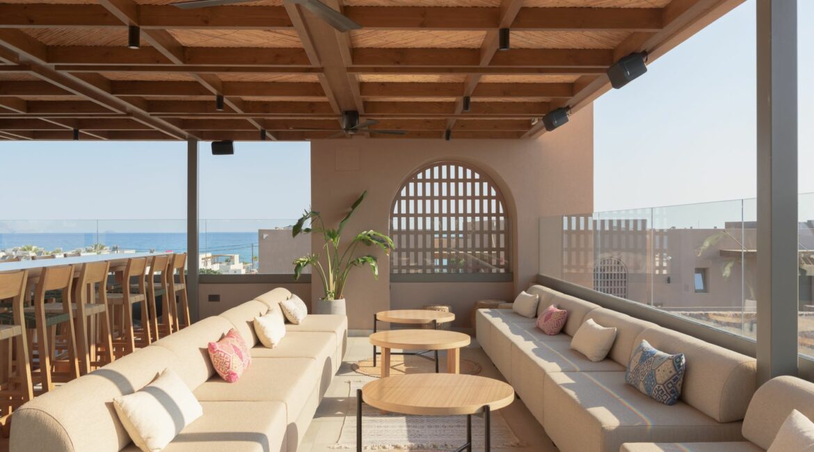 Paralos Venus Suites Crete contemporary rooftop bar