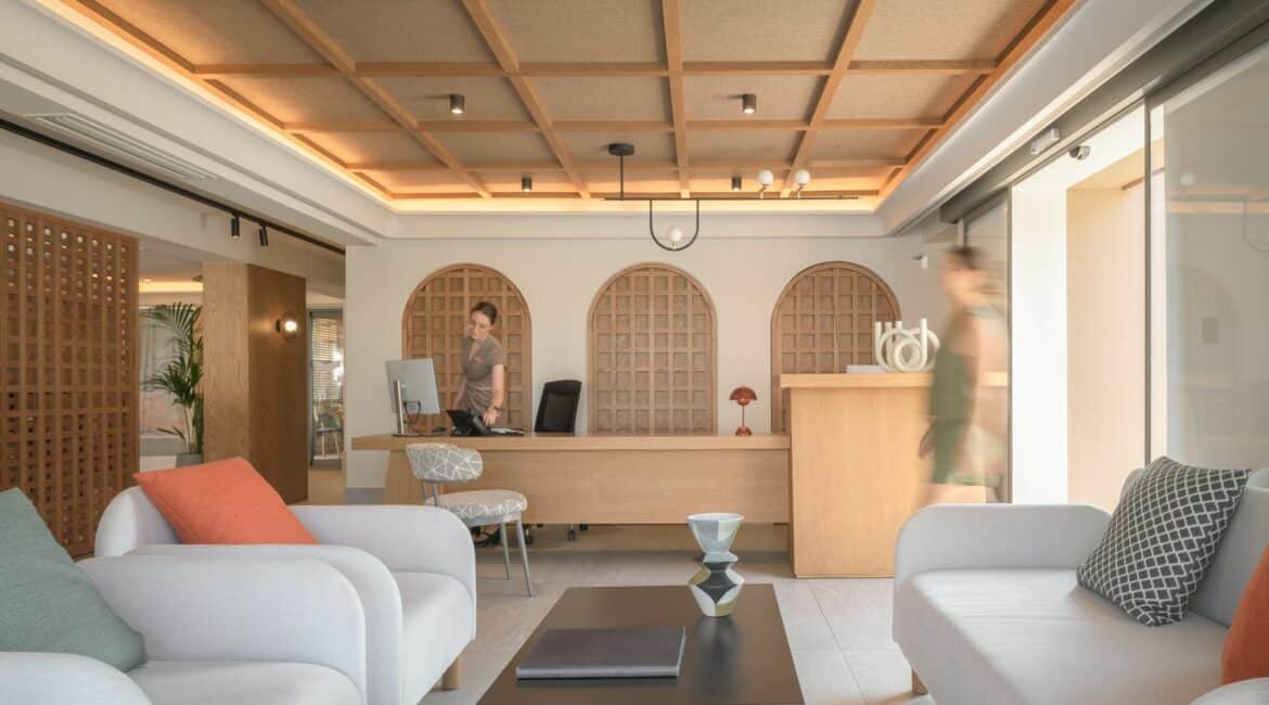 Paralos Venus Suites Crete reception area