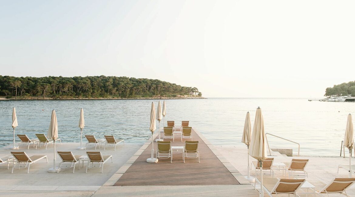 Bellevue Hotel bathing platforms and sea access Losinj Croatia