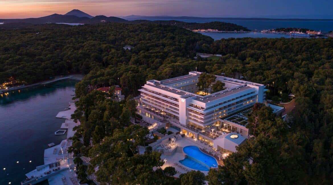 Bellevue Hotel by night Losinj Croatia