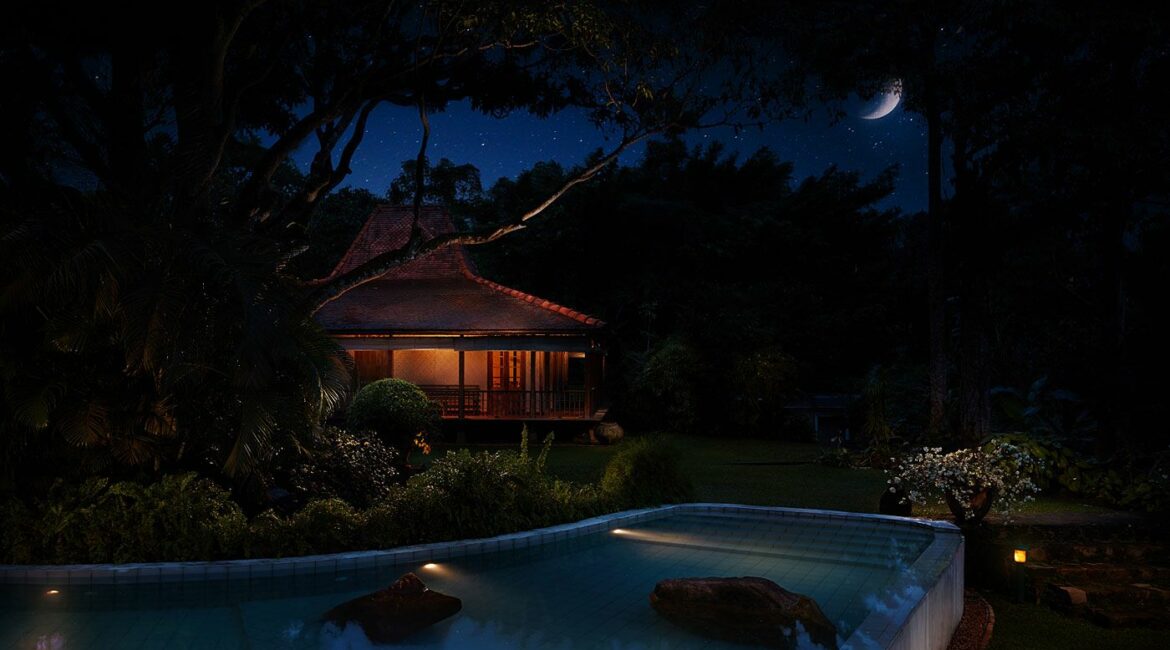 Kahanda Kanda Plantation Honeymoon Villa Dubu by night