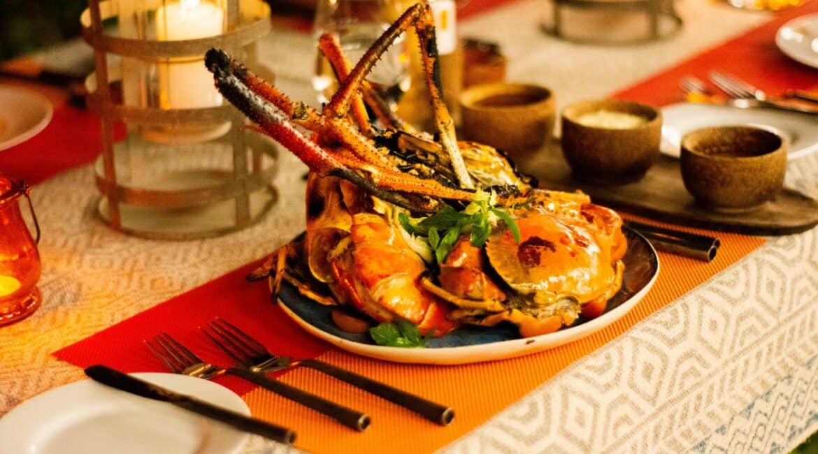 Fresh crab dish served beachside at The Villa Bentota – a signature seafood special capturing the flavours of Sri Lanka’s south coast.