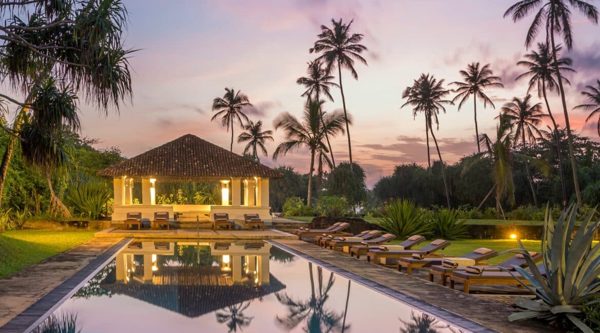 The Villa Bentota at sunset