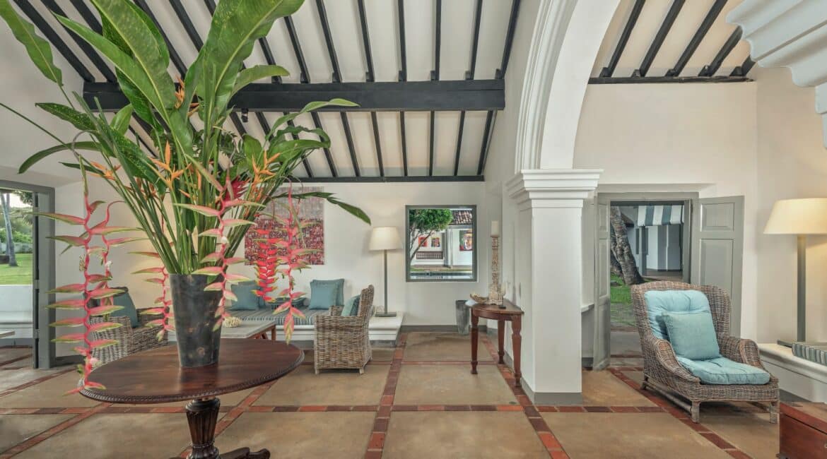 The Villa Bentota beautiful lobby with comfy corners for relaxing