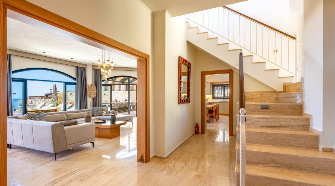 Villa Guney Exclusive 5 bedroom villa Kalamar Bay Kalkan staircase leading up to the bedrooms